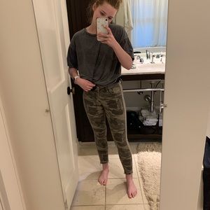 Zara camo jeans with stripe down the side
